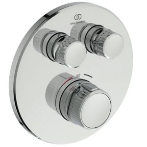 Image de Ideal Standard Mitigeur thermostatique à encastrer Ceratherm Navigo Design rond 2 sorties Chromé