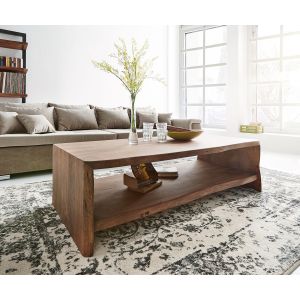 Image de Table-basse Live-Edge 130x60 cm acacia marron tronc d'arbre