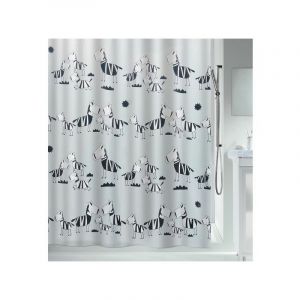 Spirella Rideau de douche Polyester ZEBI NOIR 180x200cm Noir