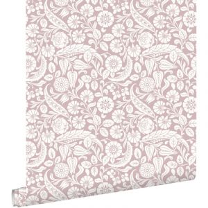 Estahome - papier peint fleurs violet clair