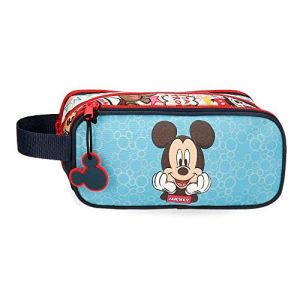 Disney Mickey Be Cool Trousse Triple Bleu 22x10x9 cms Polyester