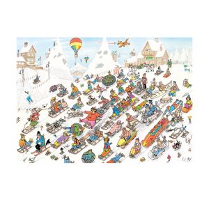Jumbo Jan Van Haasteren - Descente effrenée de la Montagne - Van onderen - Puzzle Adulte - Humoristique - Carton 100% recyclé - 1000 pièces