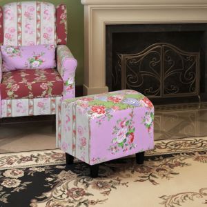 VidaXL Pouf capitonné PATCHWORK style de pastoralisme