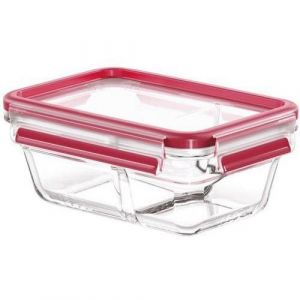 Tefal Masterseal fresh verre, boîte alimentaire rectangulaire 0,8 l + séparateur, conservation des aliments, empilable, compatib