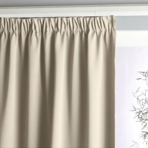 Rideau radiateur occultant galon fronceur, Voda Ecru Taille 180X140 cm