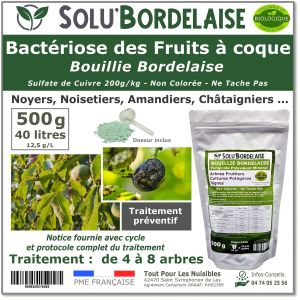 Tout Pour Les Nuisibles - Solu'Bordelaise-500g Bouillie Bordelaise-Bactériose Fruit coque