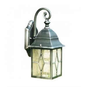 Searchlight Applique Genoa 15 cm, en aluminium et verre, noir argent