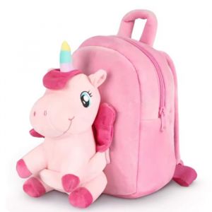 CONFO? Sac en peluche licorne doux maternelle gouter fille enfant dos cadeau rose blanc dessin anim? accessoire enfant sac ?cole sor