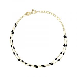 By Colette - Bracelet double Email Noir or jaune