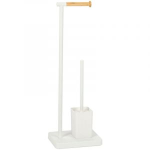 Andrea House Porte-Rouleau De Brosse Wc En Métal Blanc Ba72127