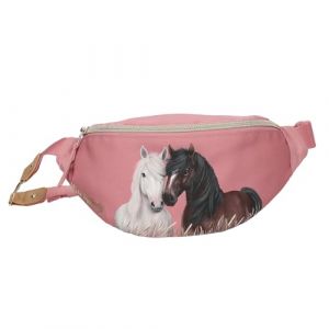 Depesche 13188 Miss Melody Dusty Rose - Petit Sac Crossbody en Vieux Rose, avec Motif de Chevaux, Sac à bandoulière avec Sangle réglable en Longueur