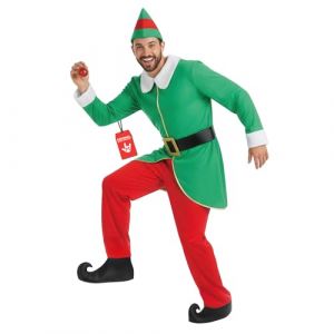 Fun Shack Costume Lutin Homme D&eacute;guisement Elfe Adulte Tenue de No&euml;l Fantaisie Homme