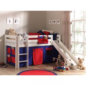 Vipack Furniture Lit Pino bicolore avec toboggan pour enfant 90 x 200 cm