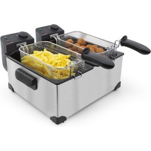 Tomado TDF6001S - Friteuse double - 2 x 3 litres - zone froide - acier inoxydable