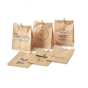 Riviera Maison Sacs en papier Just for You - Lot de 6 - 18 x 10 x 5 cm
