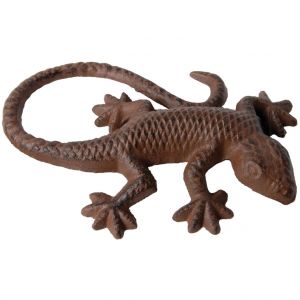 Image de Lézard décoratif en fonte marron 15,5 cm