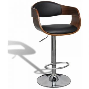 Tabouret de bar cuir synt tique hauteur réglable luxe bois et cuir 1202158/2