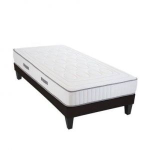 OLYMPE LITERIE Ensemble CRISTAL 90x200 cm Matelas Mémoire de forme + Sommier Bois Ferme