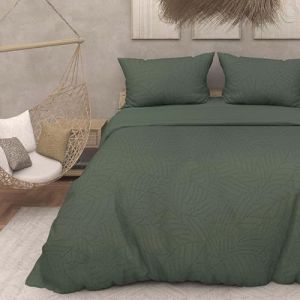 Intemporel Parure Housse de Couette 3D Microfibre 240x220 cm Maya Kaki, par Soleil d'Ocre