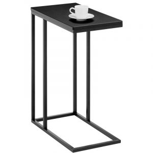 Image de Idimex Table d'appoint rectangulaire DEBORA, en métal noir et décor noir mat