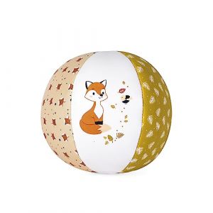 Kaloo Mon Ballon Chou Renard - 10 cm - Jouet Bébé - Balle Souple Enfant avec Illustrations - Développe la Préhension et l'Imagination - Dès 6 Mois, K221500