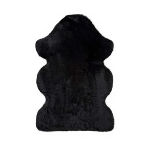 Tapis lavable extra doux, noir, 60x90 cm