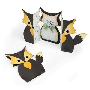 Image de Sizzix Matrice de découpe Thinlits Die Carte à plier Renard 6 pcs