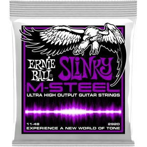 Ernie Ball Cordes pour guitare &eacute;lectrique Power Slinky M-Steel - Jauge 11-48