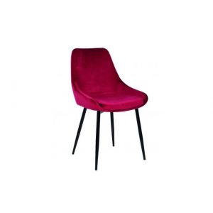 Image de Declikdeco : Chaise Velours Rouge EDITA