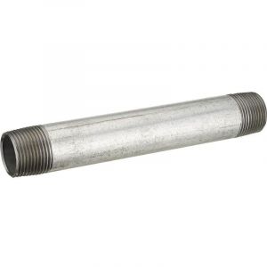 Sans marque Tube d'alimentation filetage, acier galvanisé, en barre, diam. 15 x 21 mm, L. 0,20 m