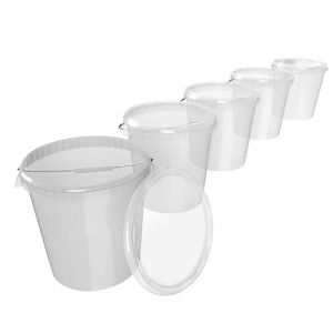 Fixedbyu - 5 Seau Hobbock avec couvercle 30 l, qualité alimentaire Transparent