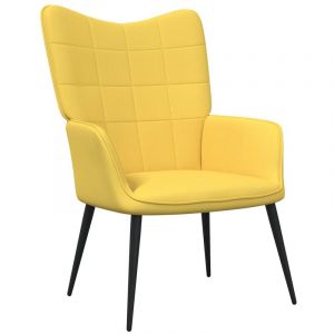VidaXL Chaise de relaxation 62x68,5x96 cm Tissu Jaune moutarde