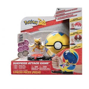 Pokémon PKW2730 Surprise Attack Game Pack Unique Abra avec Balle Flottante Figurine Officielle avec Ballon de Luxe