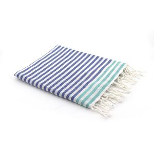 Image de Fouta Bora Bora bleu grec/vert turquoise - 100x200 cm