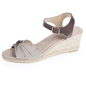 Isotoner Chaussures Espadrillesà talon 6 cm et bout ouvert détail n?ud