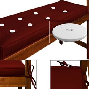 Deuba Coussin pour banc de jardin ext&eacute;rieur Imperm&eacute;able 100% Polyester 145x45cm Rouge