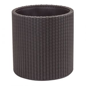 Keter LARGE CYLINDER Pot, 43,7 x 43,7 x 44,3 cm, rotin, marron 17197837