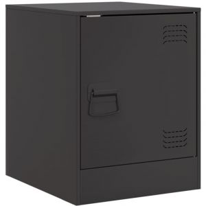 VidaXL Table de chevet noir 34,5x39x44 cm acier, armoire, meubles de chambre, support t&eacute;l&eacute;phonique, armoire d'appoint, table de nuit, table d'appoint