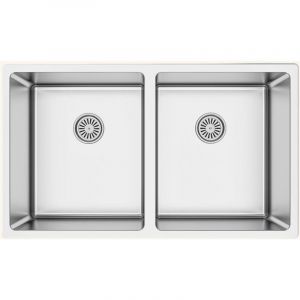 Evier inox sous-plan MAX 2 bacs 750x440