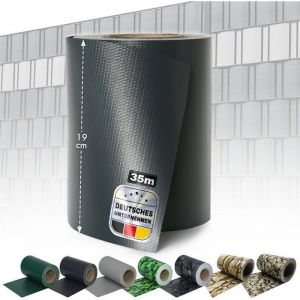 Bandes Brise-Vue, 35 m&egrave;tres Occultant, Clips de Fixation Inclus, Anthracite, 19 cm x 35 m