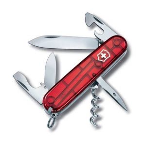 Image de Victorinox Couteau Suisse multifonction Spartan 91mm 13 fonctions - 1.3603.T - Acier inoxydable - Acrylique - Rouge translucide