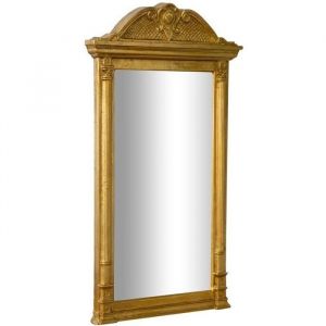 Biscottini - Miroir Mural à accrocher en bois. finitions : feuille d'or effet vieilli L82XPR4XH40 cm fabriqué en italie