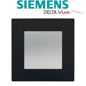 Siemens Poussoir Silver Delta Viva + Plaque Noir