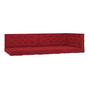 Image de VidaXL Coussins de plancher de palette 5 pcs Rouge bordeaux Coton