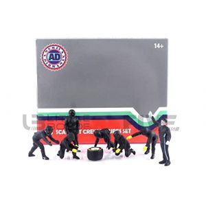 American Diorama Voiture Miniature de Collection 1-43 - FIGURINES F1 Pit Crew Figures Set 3 Team Silver - Silver - 38389 - Resin