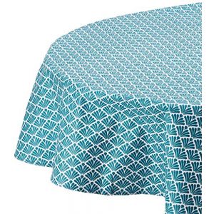 Nydel Nappe en coton enduit acrylique pétrole ronde 160 cm