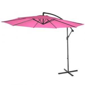 Mendler Parasol Acerra, parasol parasol, &Oslash; 3m inclinable, polyester/acier 11kg ~ rose sans socle