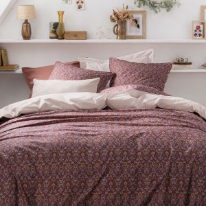 Essix Housse de couette en percale de coton violet 240x220