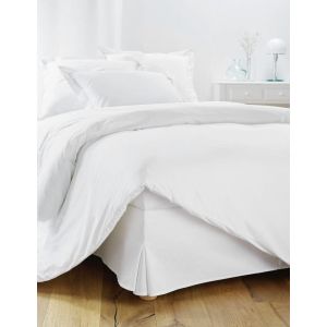 Cache sommier 180x200 Blanc – Dahlica – 4 Côtés de 30 cm – Qualité Hôtelière