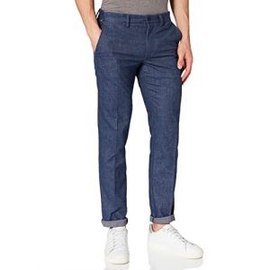 Tommy Hilfiger Bleecker Fausse Laine Velours côtelés, Faded Indigo, 33 W/32 L Homme